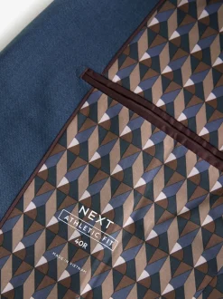 Next Bleu - Veste de costume extensible Ajusté aux Muscles Motionflex New