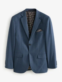 Next Bleu - Veste de costume extensible Ajusté aux Muscles Motionflex New