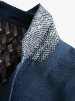 Next Bleu - Veste de costume extensible Ajusté aux Muscles Motionflex New