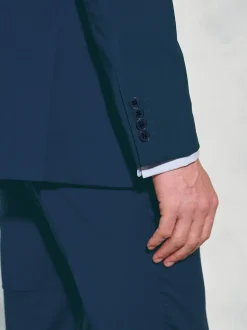 Brook Taverner Bleu - Veste de costume habillé lavable en laine mélangée Discount