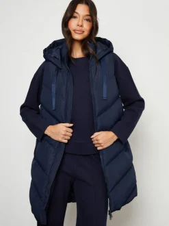 Threadbare Bleu - Veste matelassée sans manches coupe longue Outlet