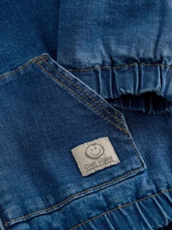 Next Bleu - Veste-chemise en jean à capuche zippée doublée Borg (3mois -7ans) Sale