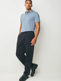 Next - Slim Fit (Slim Fit) - Polo Manches courtes Pique Bleu acier Hot