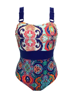 Pour Moi - Maillot de bain Palm Springs color block pour le contrôle du ventre Bleu aqua Hot