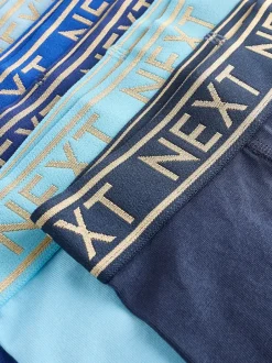 Next - Lot de 7 boxers (2-16ans) Bleu avec ceinture Or Clearance