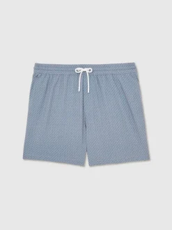 Reiss Bleu avio - Short de bain à cordon imprimé géométrique Tito Best