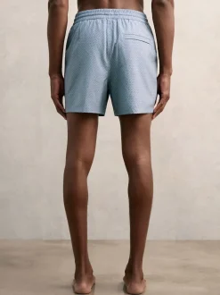 Reiss Bleu avio - Short de bain à cordon imprimé géométrique Tito Best