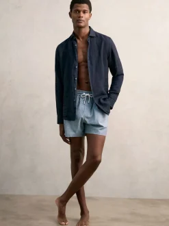 Reiss Bleu avio - Short de bain à cordon imprimé géométrique Tito Best