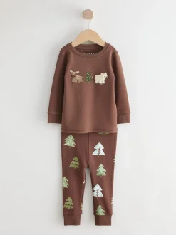 Next Bleu canard/Écru Animal - Lot de 3 pyjamas Snuggle (9mois-8ans)