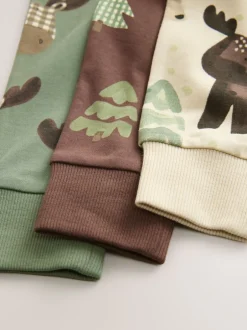 Next Bleu canard/Écru Animal - Lot de 3 pyjamas Snuggle (9mois-8ans)