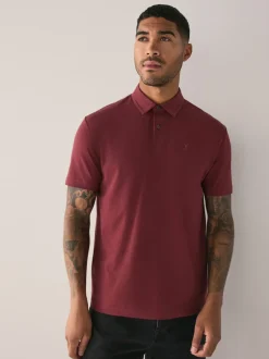 Next - Polo en jersey Manches courtes 3 Pack Bleu canard/Noir/Rouge rouille New