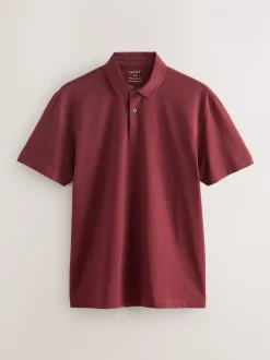 Next - Polo en jersey Manches courtes 3 Pack Bleu canard/Noir/Rouge rouille New