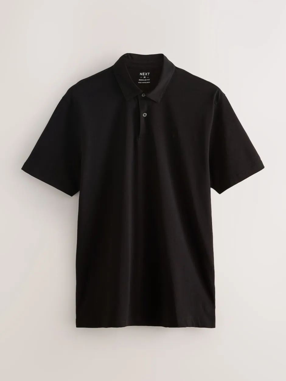 Next - Polo en jersey Manches courtes 3 Pack Bleu canard/Noir/Rouge rouille New