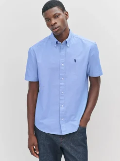 Next - Ajustement régulier - Chemise Oxford à manches courtes Bleu clair Online