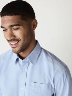 Next - Ajustement régulier - Chemise Oxford à manches longues Bleu clair New