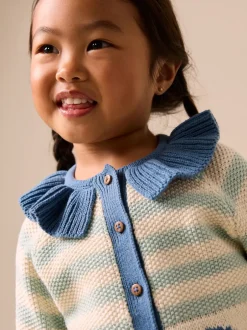 Next Bleu clair - Cardigan à col Rayure poisson (3mois-7ans) Outlet