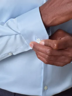 Next Bleu clair - Chemise Signature en coton satiné Best