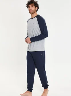 Threadbare - Ensemble pyjama Blend manches longues Bleu clair Clearance