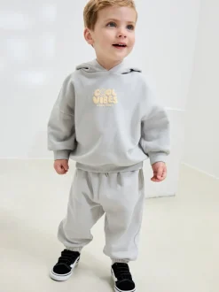 Next Bleu clair - Ensemble sweat à capuche et jogging imprimé Cool Vibes (3mois7ans)