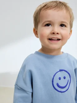 Next Bleu clair - Ensemble sweat et Joggings imprimé à Col rond (3mois-7ans) New