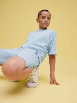 Next Bleu clair - Ensemble t-shirt et short texturé Manchester Courts (3-16ans) Hot