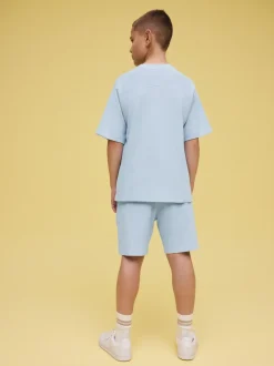 Next Bleu clair - Ensemble t-shirt et short texturé Manchester Courts (3-16ans) Hot