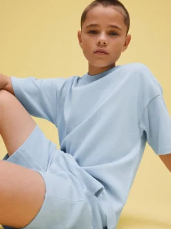 Next Bleu clair - Ensemble t-shirt et short texturé Manchester Courts (3-16ans) Hot