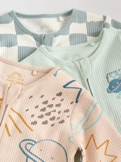 Next Bleu clair - Lot de 3 dors-bien bébé en coton sans pieds à fermeture éclair bidirectionnelle (0mois-3ans) Discount