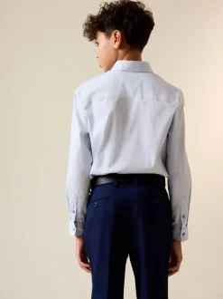 Next - Manches longues Chemises à bordures intelligentes (3-16yrs) Bleu clair Clearance