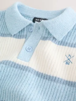 Next Bleu clair - Polo de rugby à rayures en maille (3mois7ans) Sale
