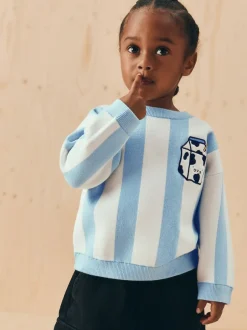 Next - Pull col rond en maille (3mois-7ans) Bleu clair Best