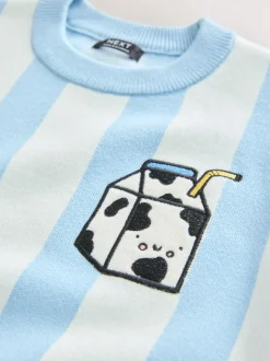 Next - Pull col rond en maille (3mois-7ans) Bleu clair Best