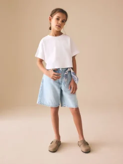 Next Bleu clair - Shorts en Denim Décontractés (3-16ans) Clearance
