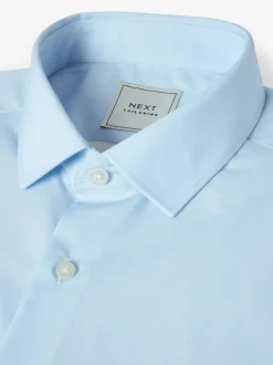 Next Bleu clair - Skinny Fit (Skinny Fit) - Chemises intelligentes faciles d’entretien à poignets simples Sale