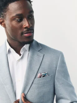 Next Bleu clair - Slim Fit (Slim Fit) - Blazer intelligent texturé Discount