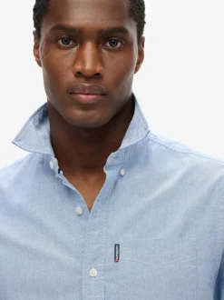 Superdry Bleu clair - Essentials Oxford Chemises Best