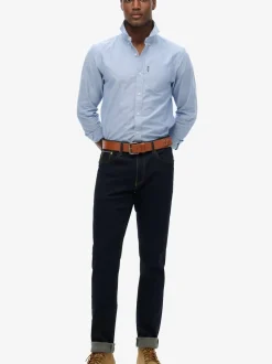 Superdry Bleu clair - Essentials Oxford Chemises Best