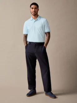 Next - Polo coupe classique à manches courtes et liserés Bleu clair ottoman Discount