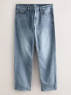 Next Bleu clair vintage - - Jeans stretch de confort Ajustement droit Clearance