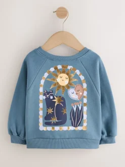 Next - Sweat à col ras du cou (3mths-7yrs) Bleu Céleste Outlet