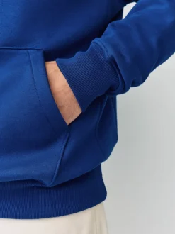 Next - Ajustement régulier - Sweat-shirt à capuche en jersey riche en coton épais Bleu cobalt Online