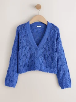 Next Bleu cobalt - Cardigan en maille (3-16ans) Sale