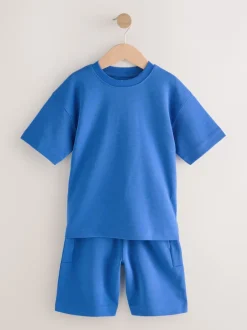 Next Bleu cobalt - Ensemble t-shirt et short épais décontracté (3-16ans) Hot