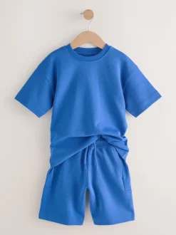 Next Bleu cobalt - Ensemble t-shirt et short épais décontracté (3-16ans) Hot