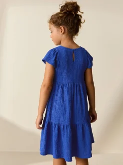 Next Bleu cobalt - Robe Effet froissé à manches d’ange (3-16ans) Hot