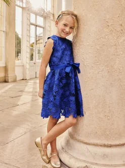 Next Bleu cobalt - Robe occasion en dentelle (3-16ans) Discount