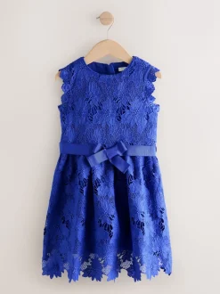 Next Bleu cobalt - Robe occasion en dentelle (3-16ans) Discount