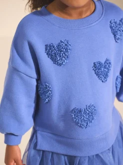 Next - Robe de soirée en sweat (3 mois-7 ans) Bleu Cœur New
