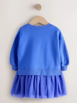 Next - Robe de soirée en sweat (3 mois-7 ans) Bleu Cœur New