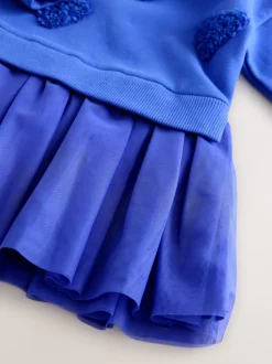 Next - Robe de soirée en sweat (3 mois-7 ans) Bleu Cœur New